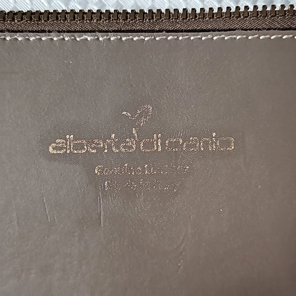 Alberta di Canio Zipper pouch /case in taupe - Picture 2 of 6